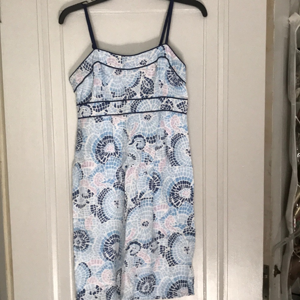 Blue printed sleeveless Vineyard Vines dress